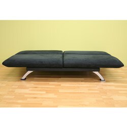 Black Microfiber Futon Convertible Sofa Bed