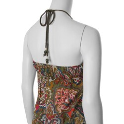 Self Esteem Junior's Paisley Empire Waist Halter Tunic