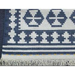 Indo Kilim Ivory/ Navy Rug (5'6 x 7'11) 