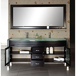 Espresso Double-sink Bathroom Vanity Set 