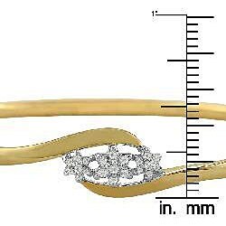 10k Yellow Gold 1/10ct TDW Diamond Bangle Bracelet