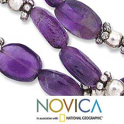 Amethyst 'Lilac Trio' 3-strand Necklace (India)