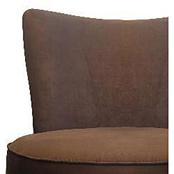 Moda Dark Brown Microfiber Round Swivel Chair