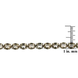 Glitzy Rocks Sterling Silver 33 TGW Smokey Quartz Bracelet