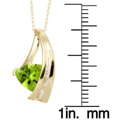 10k Yellow Gold Peridot and Diamond Necklace