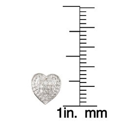 10k White Gold Diamond Heart Earrings
