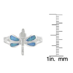 Sterling Silver and Blue Opal Dragonfly Ring