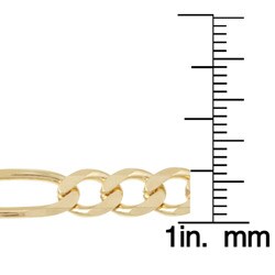 Caribe Gold  14k over Sterling  Silver 24-inch Figaro Chain (6 mm)