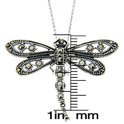 Sterling Silver Marcasite Dragonfly Necklace