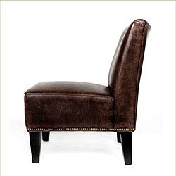 angelo:HOME Davis Armless Chair Renu Leather Coffee Brown