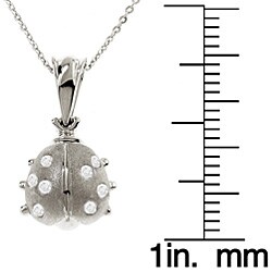 Sterling Silver 1/6ct TDW Diamond Ladybug Necklace (H-I, I1-I2)