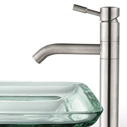 Kraus Oceania Clear Glass Sink/ Aldo Steel Faucet