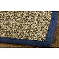 Hand-woven Casual Natural/ Blue Seagrass Rug (4' x 6')