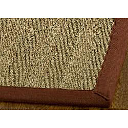 Hand-woven Diamonds Natural/ Red Seagrass Rug (4' x 6')