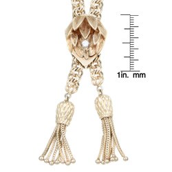 14k Yellow Gold 1/10ct TDW Diamond Estate Lariat Necklace