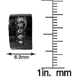 Black-plated Stainless Steel Cubic Zirconia Earrings