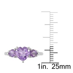 10k Gold Amethyst and Diamond Accent Heart Ring