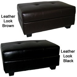 Vanderbilt Leather Look Storage Ottoman