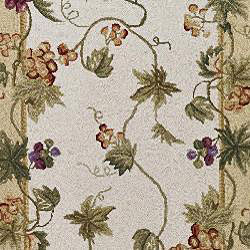 Hand-hooked Flora Ivory Wool Rug (3' x 10')
