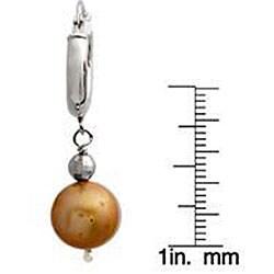 Marissa by Zoe B Sterling Silver Champagne Pearl Earrings (10 mm)