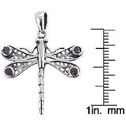 Sterling Silver Amethyst Celtic Dragonfly Necklace