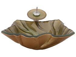 Geyser Tempered Glass Bathroom Vessel Sink and Faucet Combo