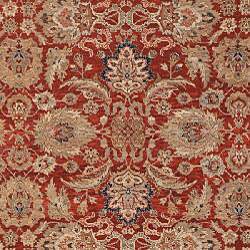 Heirloom Hand-knotted Treasures Red/ Navy Wool Rug (8' x 10')