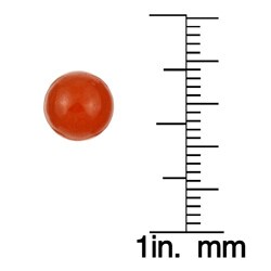 14k Yellow Gold Red Jade Stud Earrings