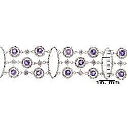 Sterling Silver Amethyst and 1/4ct TDW Diamond Bracelet