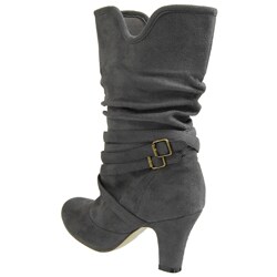Adi Designs Women's Faux Suede Slouchy High-heel Boots