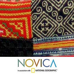 'Hmong Colors' Cotton Sling Tote Bag (Thailand)