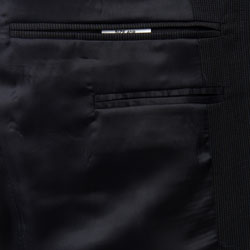 Claiborne Men's Athletic Black Multi-stripe Suit