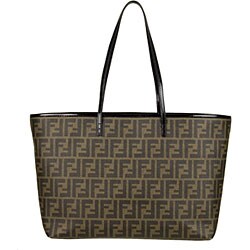 Fendi Timeless Tobacco Shopping Roll Tote
