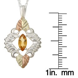 Silver and 12k Black Hills Gold Citrine Necklace