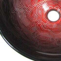 DeNovo Firebrick Waves Glass Vessel Sink