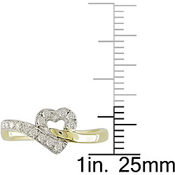 10k Two-tone Gold 1/6ct TDW Diamond Heart Ring (I-J, I2)