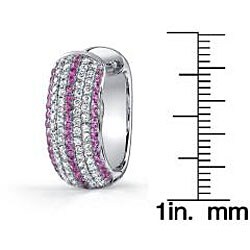 18k Gold 7/8ct TDW Diamond/ Pink Sapphire Earrings (H, SI1)