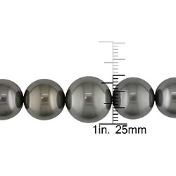 14k Gold Black Tahitian Pearl/ Diamond Necklace (11-15 mm)