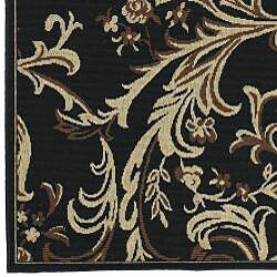 Cafe Black Floral Rug (3'6 x 5'6)