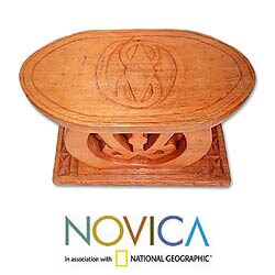 Wood Throne 'Ashanti Wisdom' Ottoman (Ghana)
