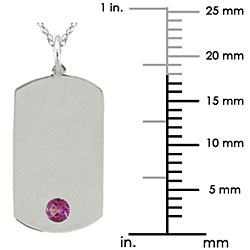10k Gold June Birthstone Rhodolite Tag Necklace 