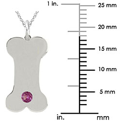 10k Gold June Birthstone Rhodolite Dog Bone Necklace