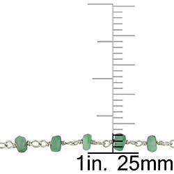 Sterling Silver Emerald Bead Necklace