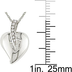 10k White Gold Diamond Heart Necklace (H-I, I2-I3)
