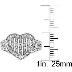 10k White Gold 1/3ct TDW Diamond Heart Ring (H-I, I2-I3)