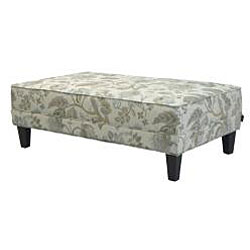 angelo:HOME Vintage Floral Ocean Blue Cocktail Ottoman