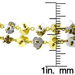 14k Two-tone Gold Double-strand Swirl Heart Necklace