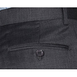 Mantoni Men's Charcoal Grey Wool Single-pleat Pants