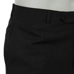 Palm Beach Men's Flat Front Navy Stripe Wool Dress Trousers
