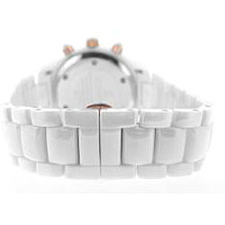 Le Chateau Men's 'Bello' Cubic Zirconia Gold and White Ceramic Watch